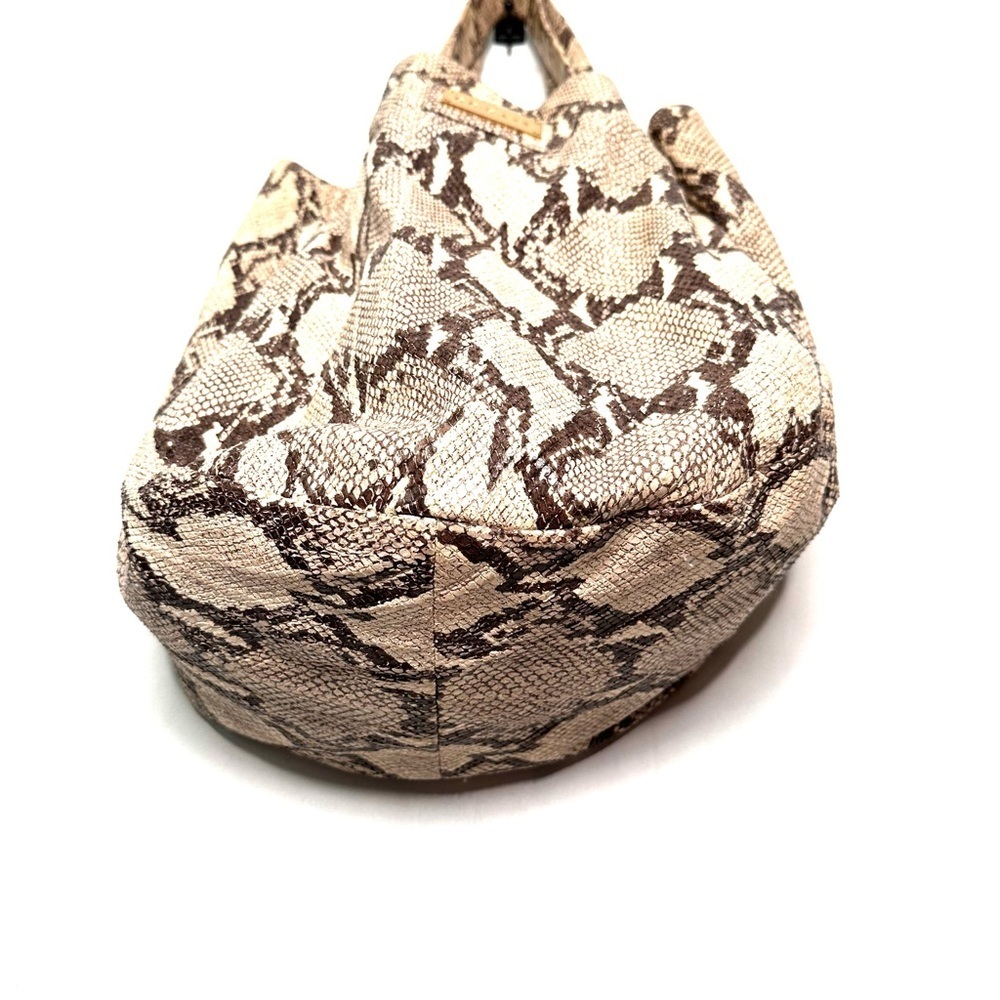 CC Skye | Brown and Cream Animal Print Leather Shoulder Bag - Picture 5 of 15